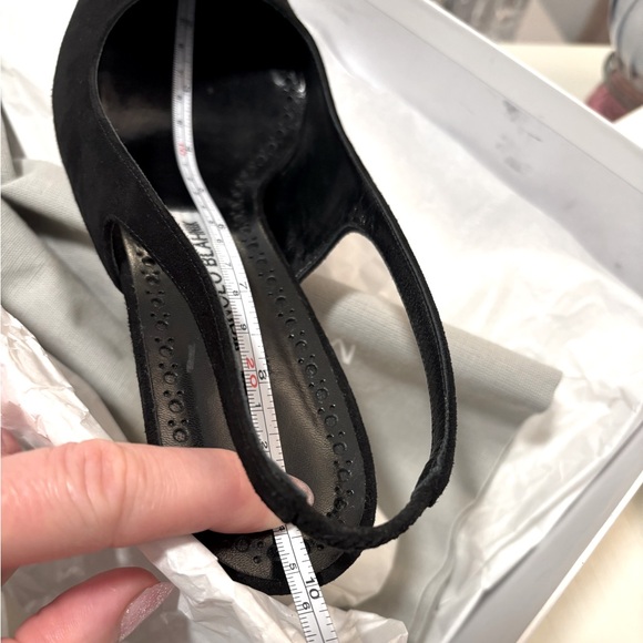 ✨NWT-PRICE FIRM✨👠Authentic Black Suede Manolo Blahnik Slingbacks EU 37 US 6.5B - Picture 9 of 10
